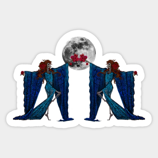 Gemini Moon Sticker by Dowling Art & Design